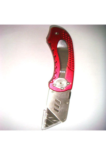 Red aluminum alloy folding knife 